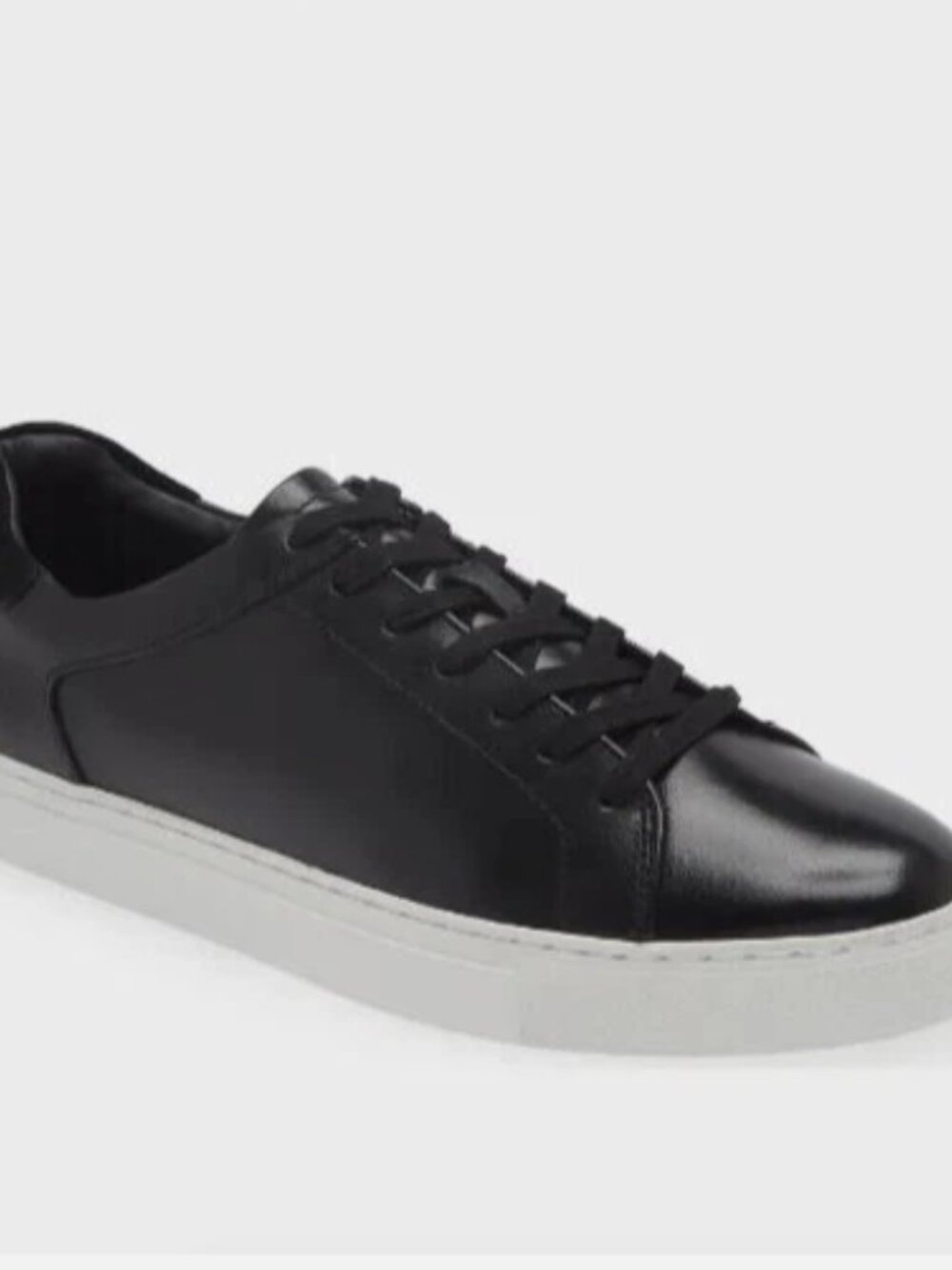 NEW! Nordstrom Men's Jace Low Top Casual Black Leather Sneakers Lace Up SZ 8 NIB